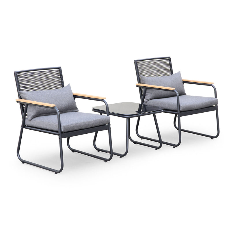 Outdoor 3-Piece Wicker Conversation Set