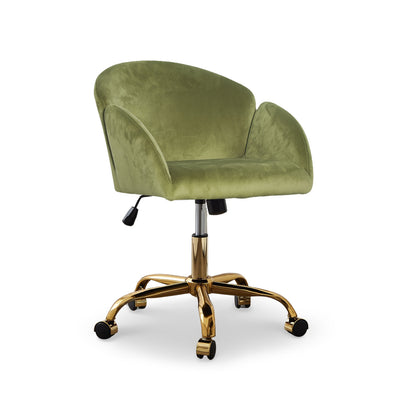 Elle Velvet Office Chair - Green