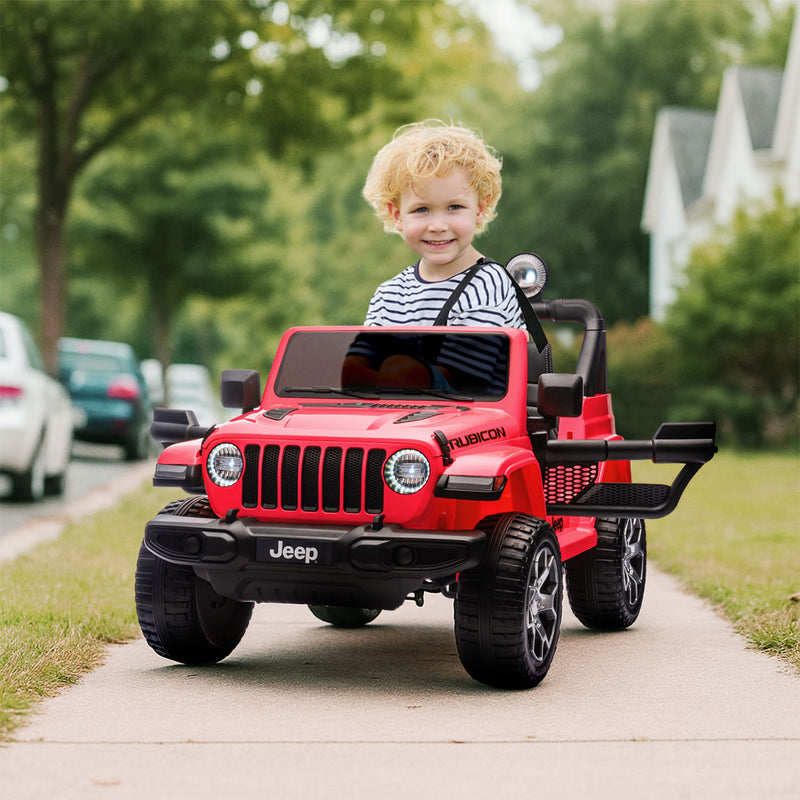 Kids Ride On Jeep – Wrangler Rubicon 12V Electric Car (Red)