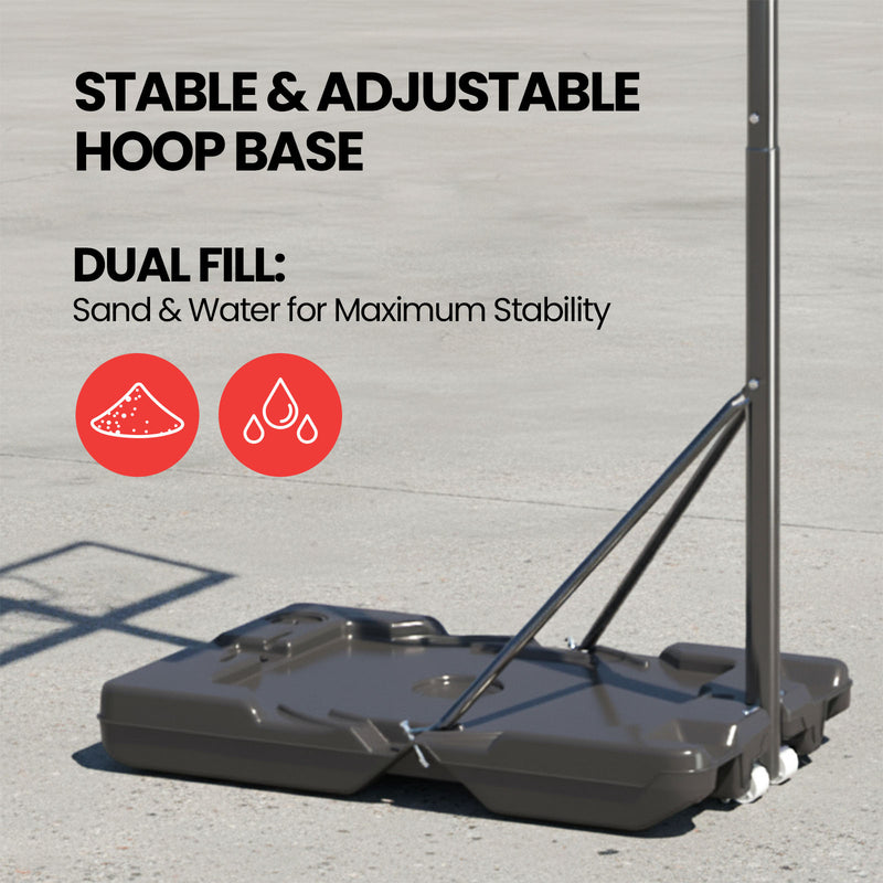 DynaSpace Kids 108–210cm Adjustable Basketball Hoop Stand Set