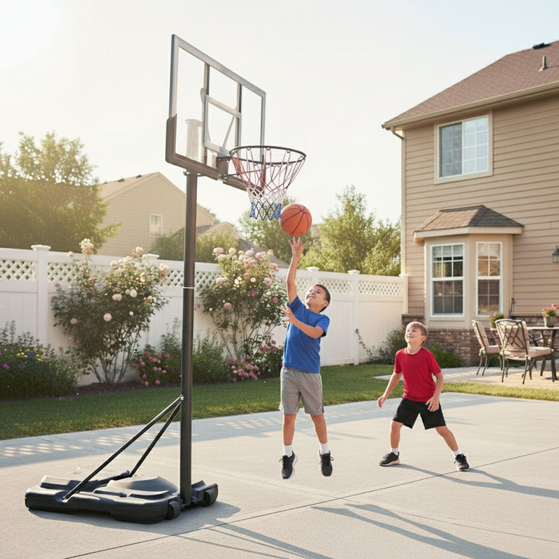 DynaSpace Pro 245–305cm Basketball Hoop Stand Set with Wheels