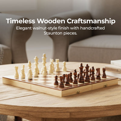 Classic Wooden Chess – 38cm Board