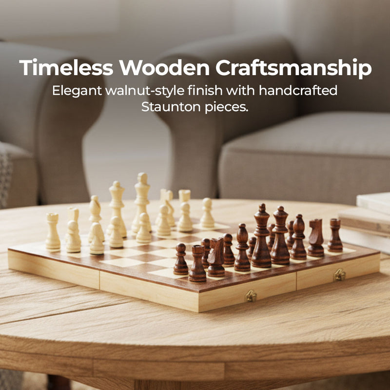 Classic Wooden Chess – 38cm Board
