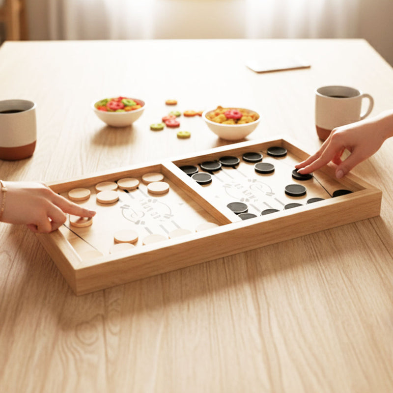 4-in-1 Game Set – Chess, Checkers, Noughts & Crosses, Sling Puck