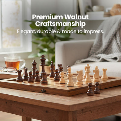 Deluxe Wooden Chess Box – Large King & Storage Tray