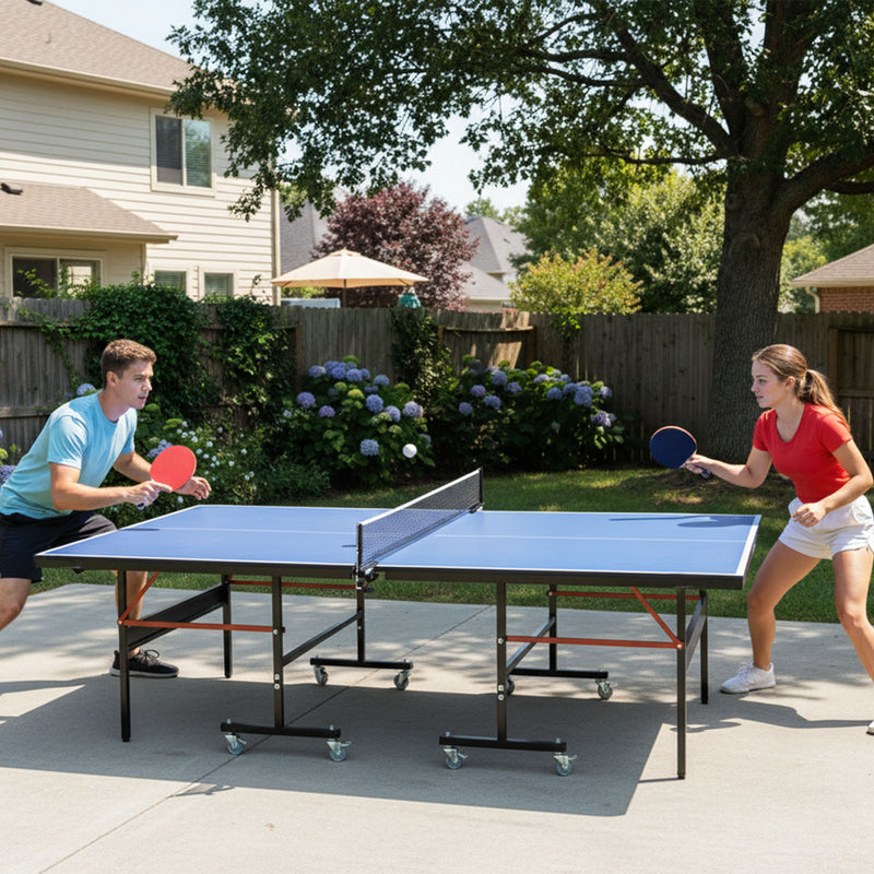 DynaSpace Table Tennis Table 15mm with Net & Rackets