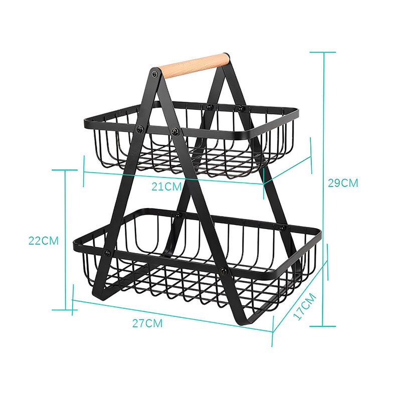 2-Tier Countertop Fruit Basket Fruit Bowl