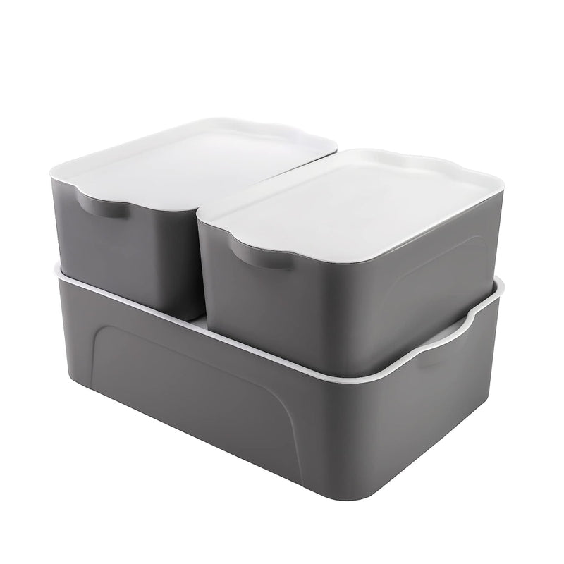 Storage Containers Bins With Lid (Set of 3)