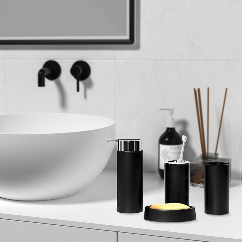 Matte Black Bathroom Set (Set of 6)