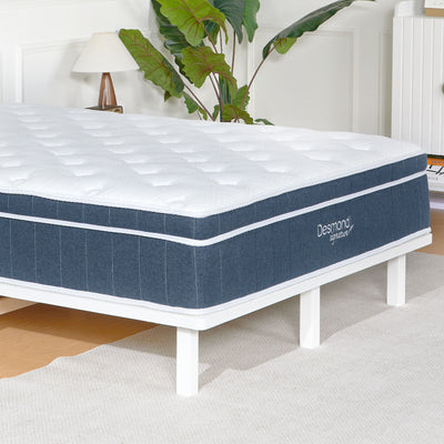 Desmond Signature Sleep Bundle - Double Mattress + White Bed Frame