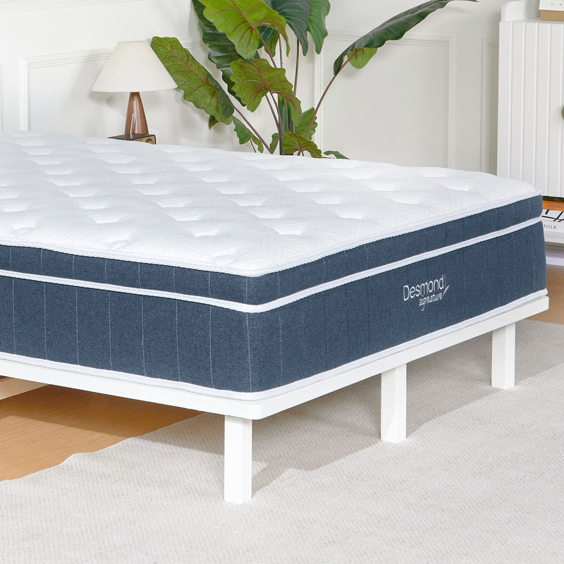 Desmond Signature Sleep Bundle - Double Mattress + White Bed Frame