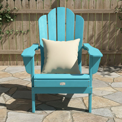 Adirondack Outdoor Chair with Cup Holder - Peacock Blue