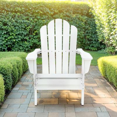 Adirondack Outdoor Chair with Cup Holder - White