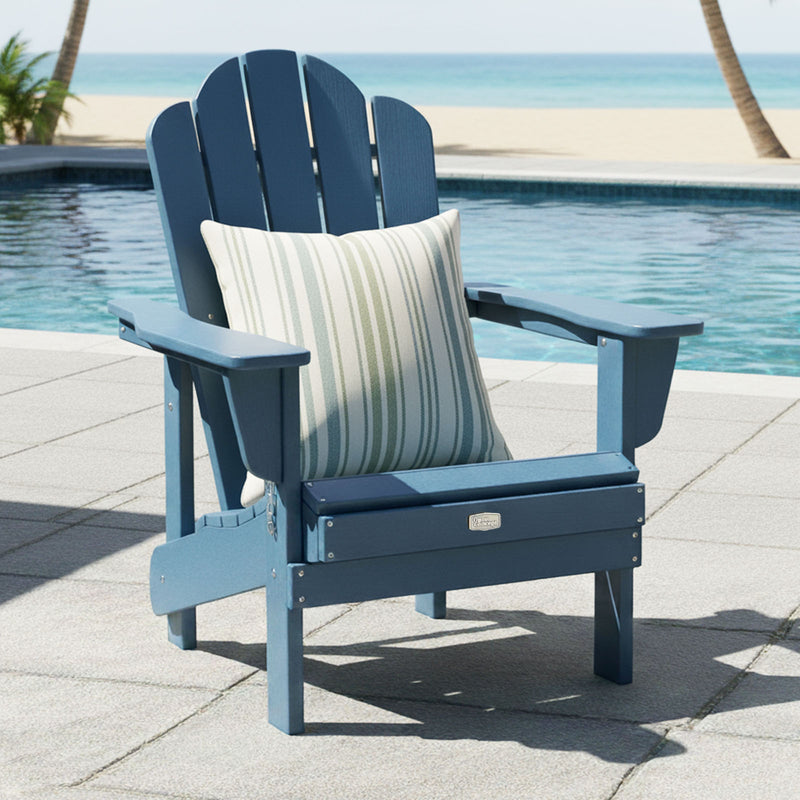 Adirondack Outdoor Chair with Cup Holder - Blue