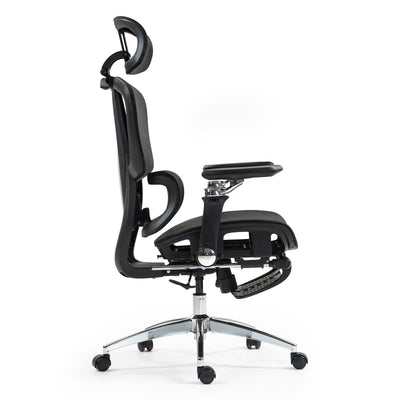 ErgoElite Ultimate Mesh Reclining Office Chair with Footrest – Black