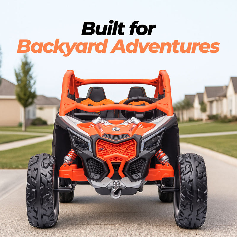 Kids Ride On UTV – Can-Am Maverick 24V Electric Car (Orange)