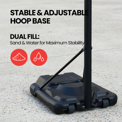 DynaSpace Pro 245–305cm Basketball Hoop Stand Set with Wheels