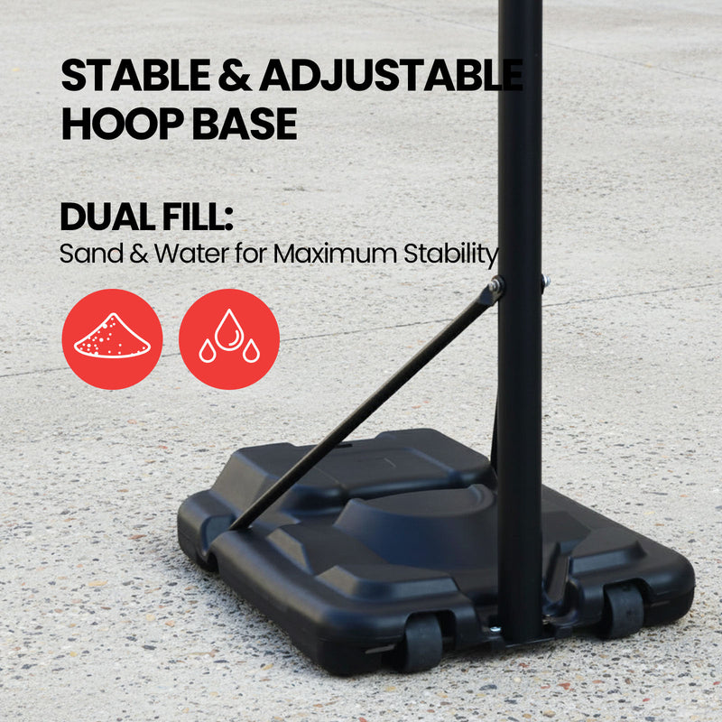 DynaSpace Pro 245–305cm Basketball Hoop Stand Set with Wheels