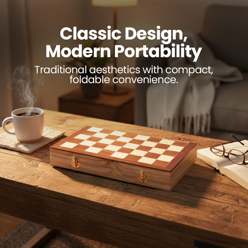 Classic Wooden Chess – 38cm Board