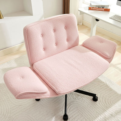 Cross-Legged Swivel Vanity Chair – Pink