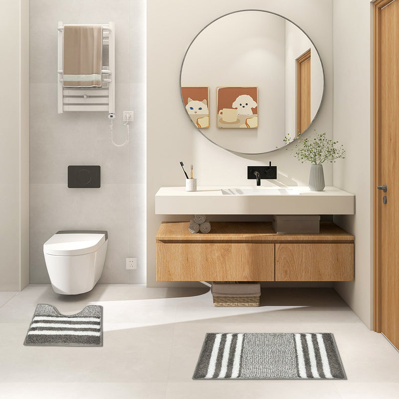 Microfibre Bath Mat & Pedestal Set (Set of 2)