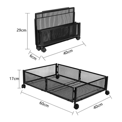 Foldable under bed storage rack