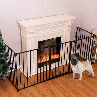 Foldable Pet Gate – 5-Panel Metal Barrier
