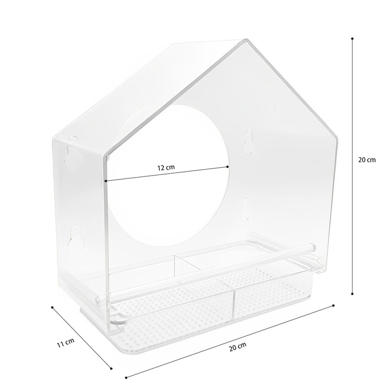 Transparent Acrylic Window Bird Feeder