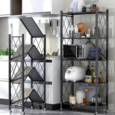 Foldable 5-Tier Metal Rack Storage Shelving Unit