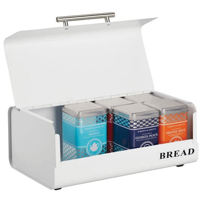 Metal Bread Box - White