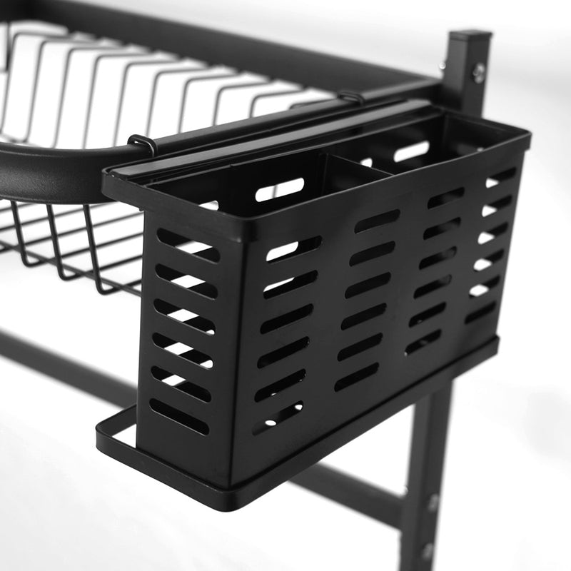 Over The Sink Dish Drying Rack 85cm Wide 2 Tier - Black