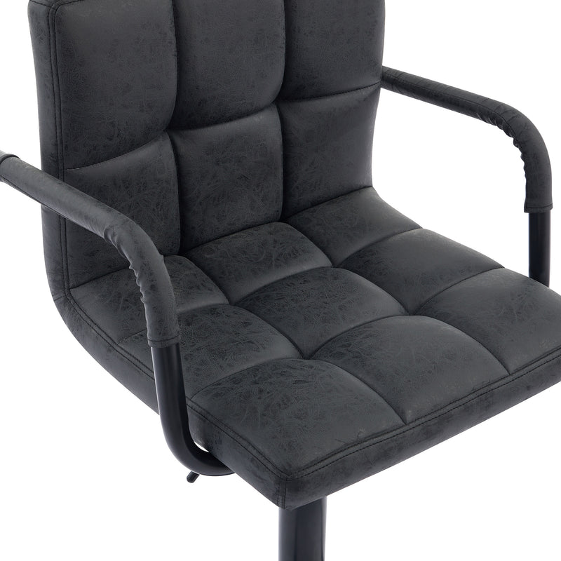 Adjustable Bar Stools with Armrests – Black (Set of 2)