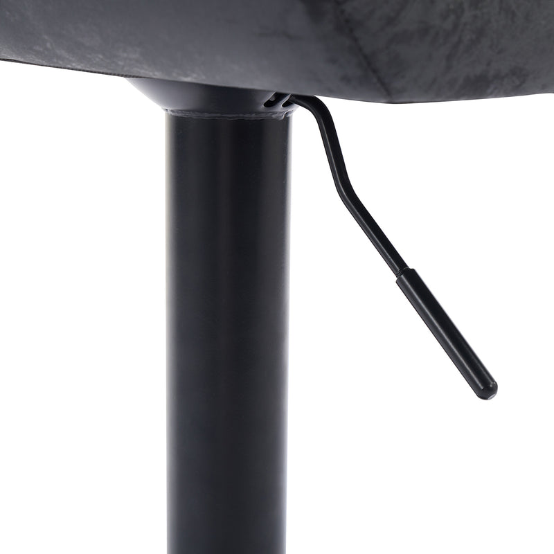 Adjustable Bar Stools with Armrests – Black (Set of 2)