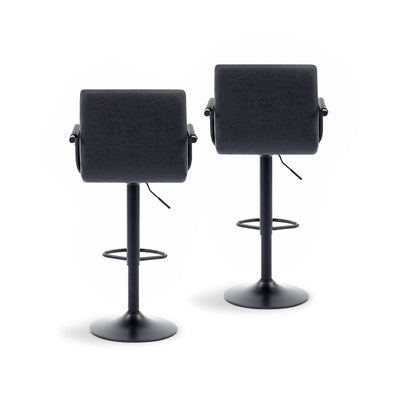 Adjustable Bar Stools with Armrests – Black (Set of 2)