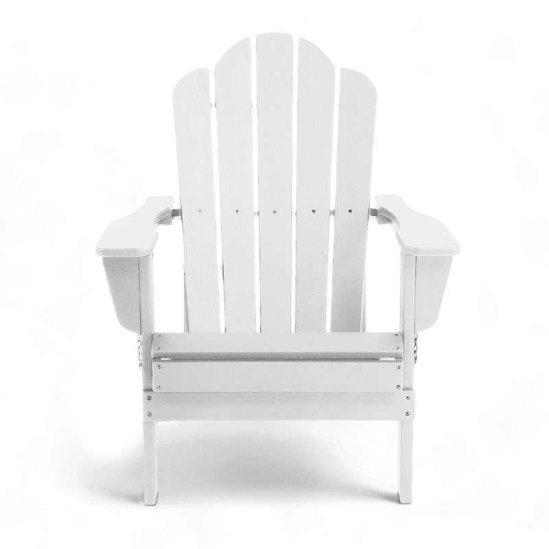 Adirondack Outdoor Chair with Cup Holder - White