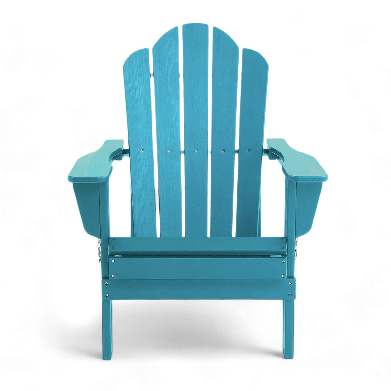 Adirondack Outdoor Chair with Cup Holder - Peacock Blue