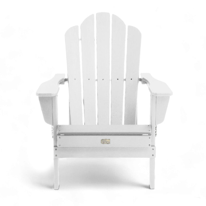 Adirondack Outdoor Chair with Cup Holder - White