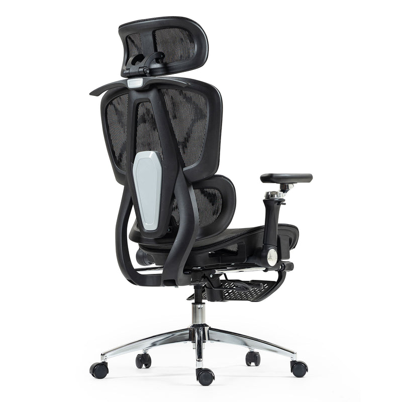 ErgoElite Ultimate Mesh Reclining Office Chair with Footrest – Black