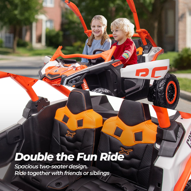 Kids Ride On UTV – Can-Am Maverick 24V Electric Car (Orange)