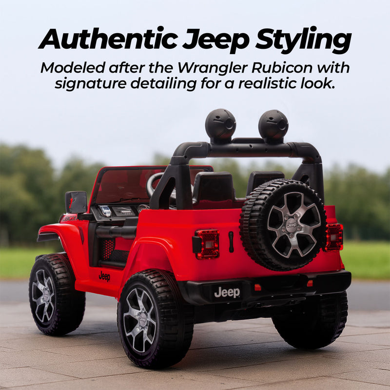 Kids Ride On Jeep – Wrangler Rubicon 12V Electric Car (Red)