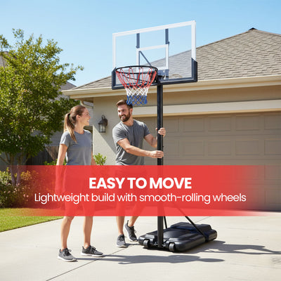 DynaSpace Pro 245–305cm Basketball Hoop Stand Set with Wheels