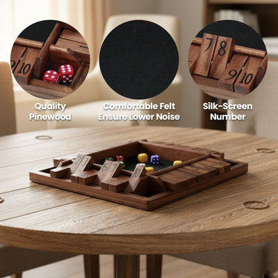 Wooden Shut the Box – Dice & Number Game