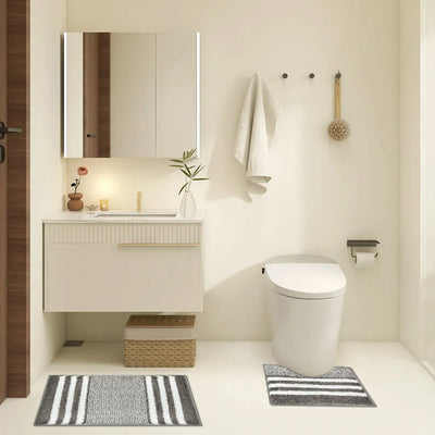 Microfibre Bath Mat & Pedestal Set (Set of 2)