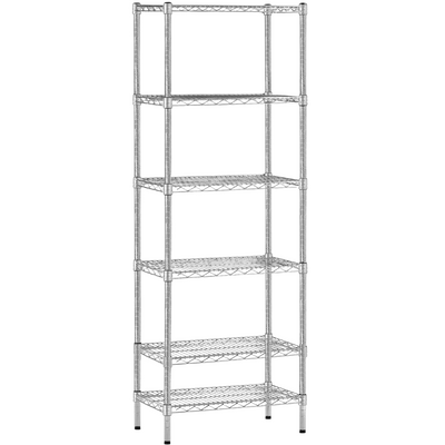 Chrome Wire Storage 6-Tier Shelves 60cm x 35cm x 180cm