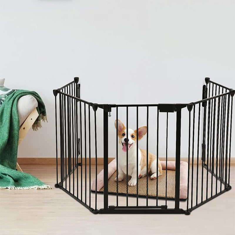 Foldable Pet Gate – 5-Panel Metal Barrier