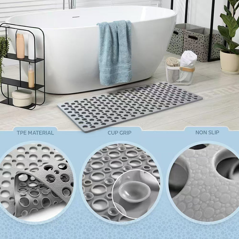 Bath Mat with Suction Cups & Drain Holes