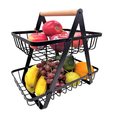 2-Tier Countertop Fruit Basket Fruit Bowl