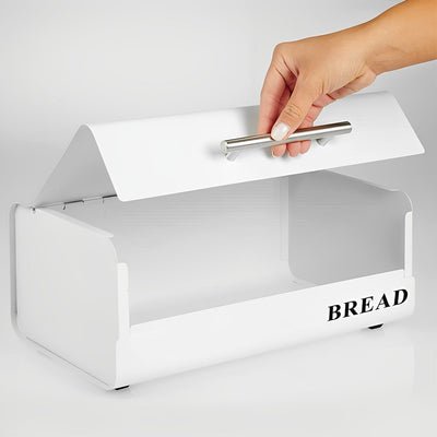 Metal Bread Box - White