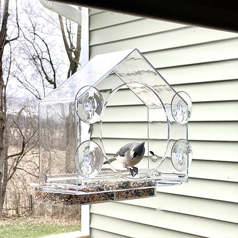 Transparent Acrylic Window Bird Feeder