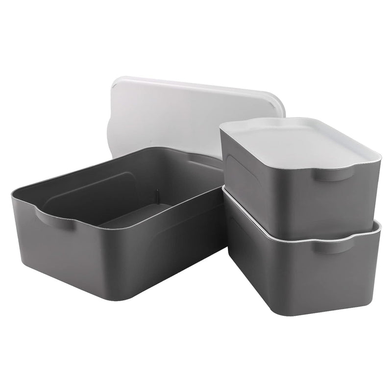 Storage Containers Bins With Lid (Set of 3)